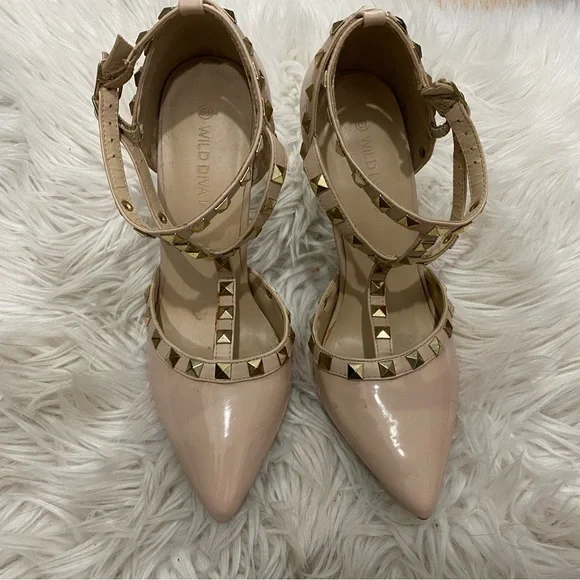 NUDE STUD HEELS (VALENTINO INSPO) - Picture 9 of 9